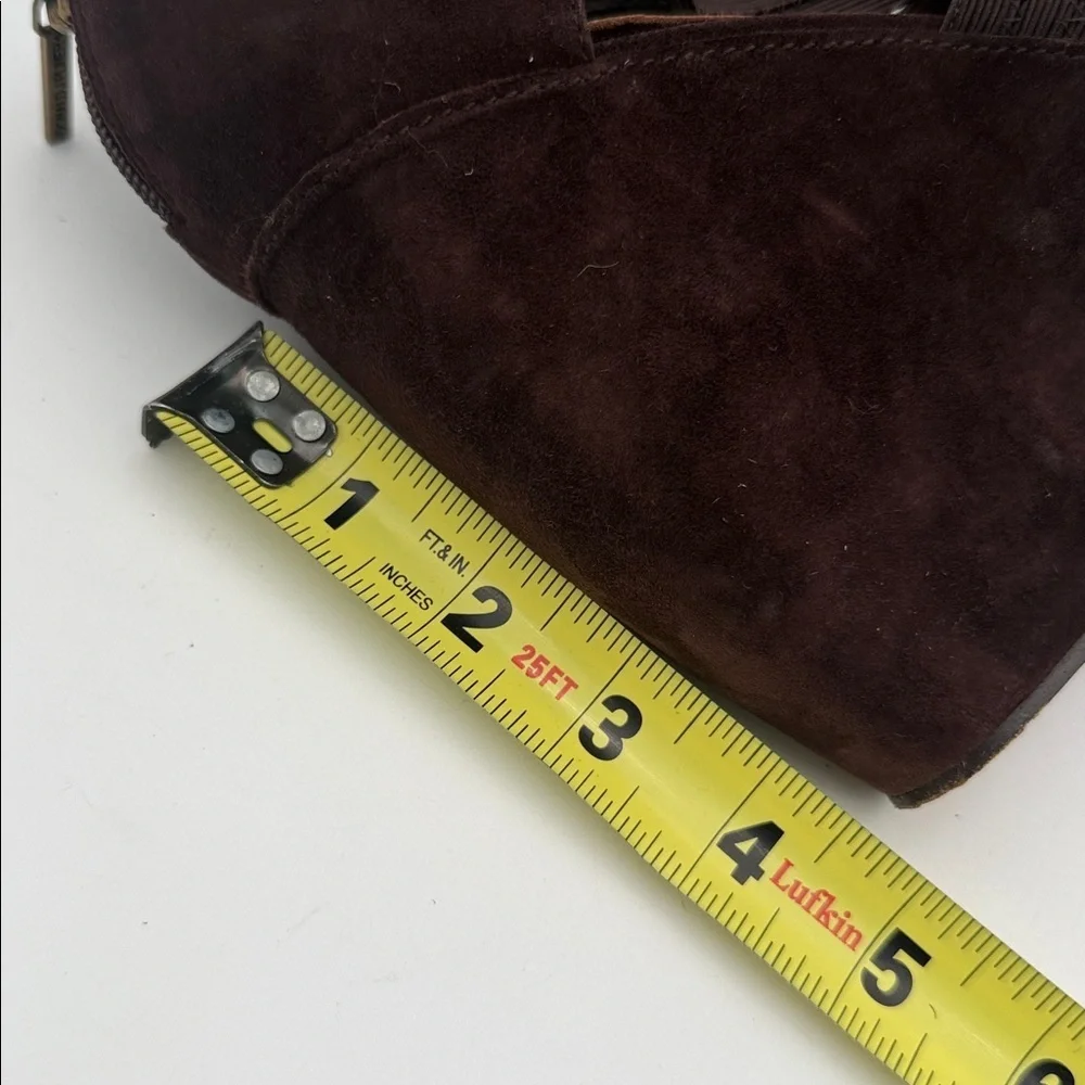 Donald J. Pliner lawney Dark Brown Wedge Sandals women 8M suede event goth Y2K
